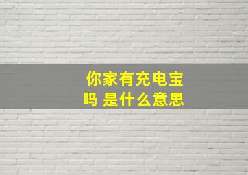 你家有充电宝吗 是什么意思